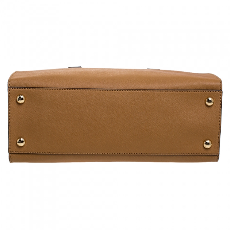 Pre Owned MICHAEL Michael Kors Brown Leather Large Hamilton North South Tote