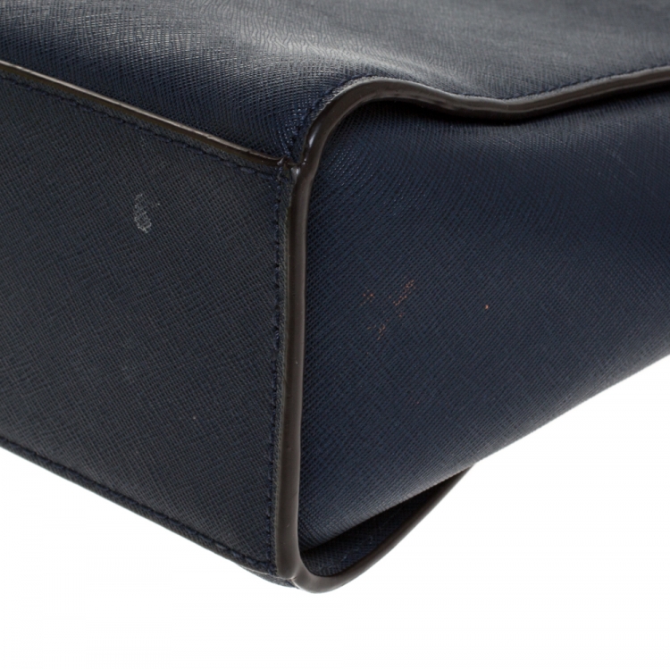 Pre Owned MICHAEL Michael Kors Blue Leather Medium Selma Crossbody Bag