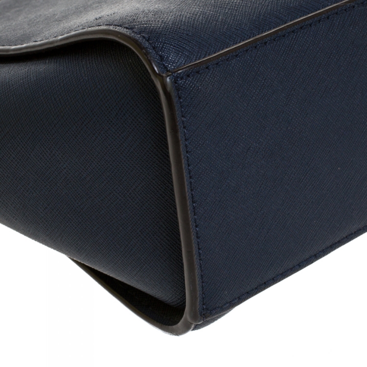 Pre Owned MICHAEL Michael Kors Blue Leather Medium Selma Crossbody Bag