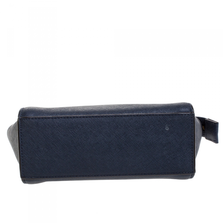 Pre Owned MICHAEL Michael Kors Blue Leather Medium Selma Crossbody Bag