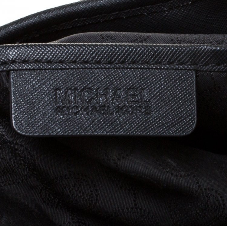 Pre Owned MICHAEL Michael Kors Black Leather Jet Set Travel Tote 