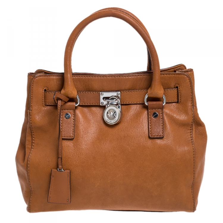 Pre Owned MICHAEL Michael Kors Tan Leather Hamilton Tote