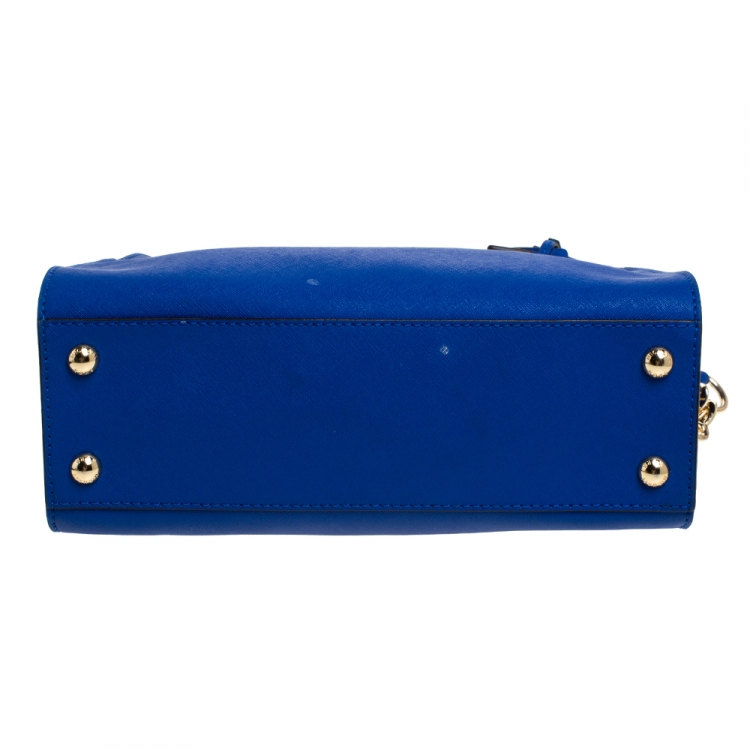 Pre Owned MICHAEL Michael Kors Blue Leather Medium Hamilton Tote