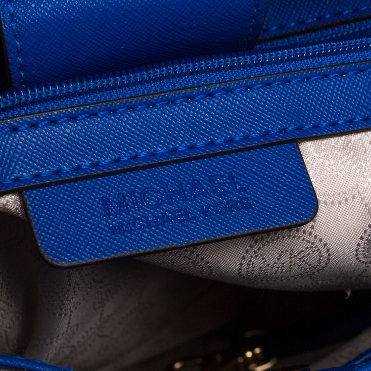 Pre Owned MICHAEL Michael Kors Blue Leather Medium Hamilton Tote