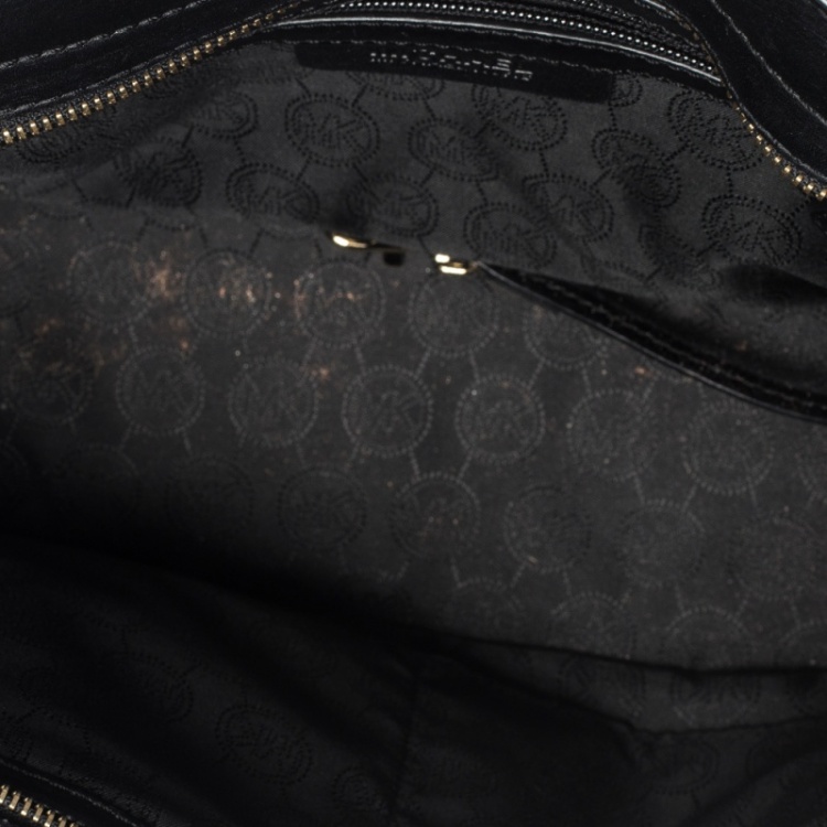 مملوكة مسبقًا Michael Michael Kors White/Black Leather Medium Selma Satchel