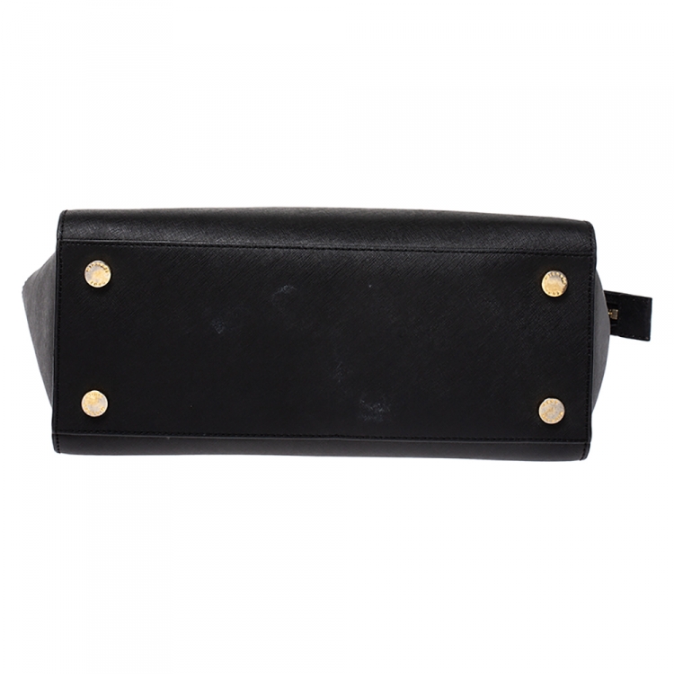 Pre Owned MICHAEL Michael Kors Black Leather Large Selma Satchel