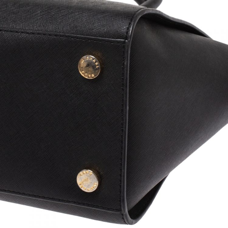 Pre Owned MICHAEL Michael Kors Black Leather Large Selma Satchel