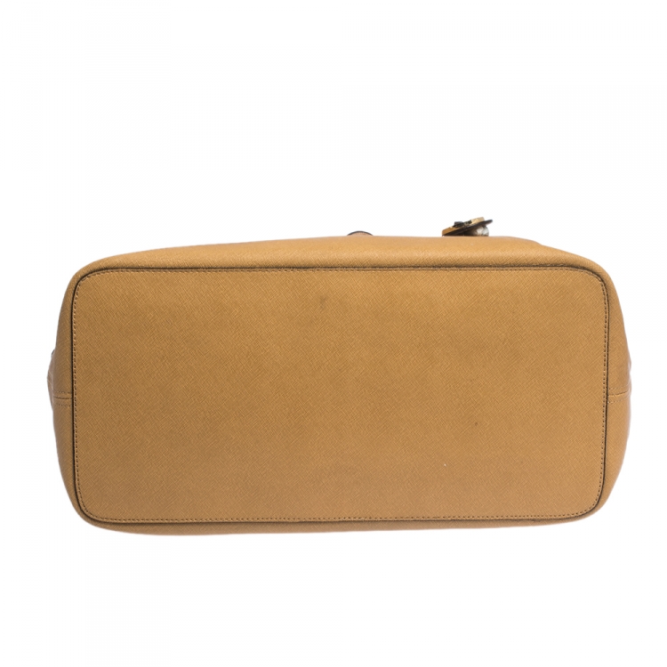 Pre Owned Michael Kors Tan Leather Jet Set Travel Tote