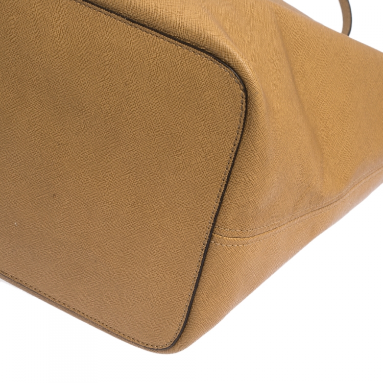 Pre Owned Michael Kors Tan Leather Jet Set Travel Tote