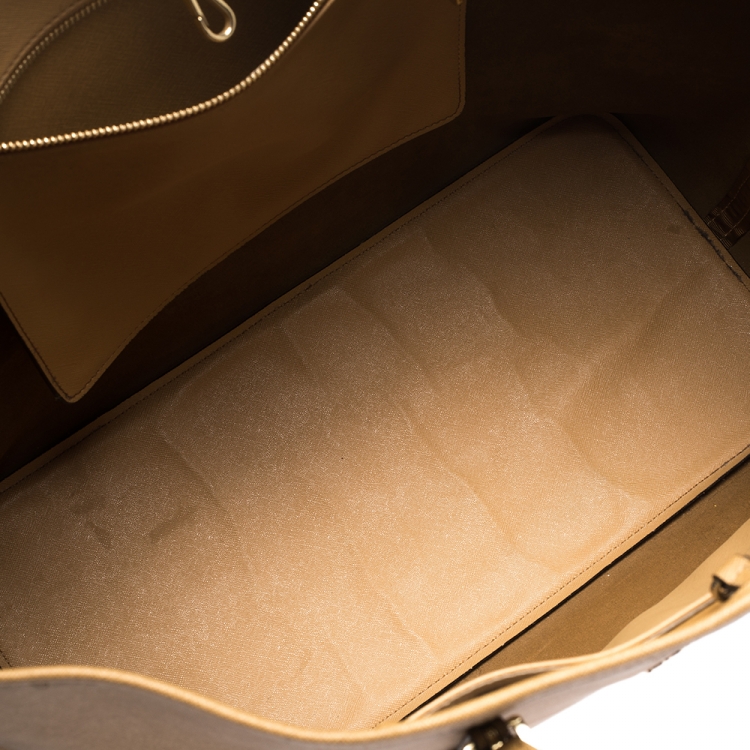 Pre Owned Michael Kors Tan Leather Jet Set Travel Tote