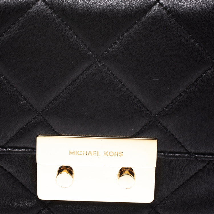Pre Owned Michael Kors Black Leather Small Sloan Shoulder Bag