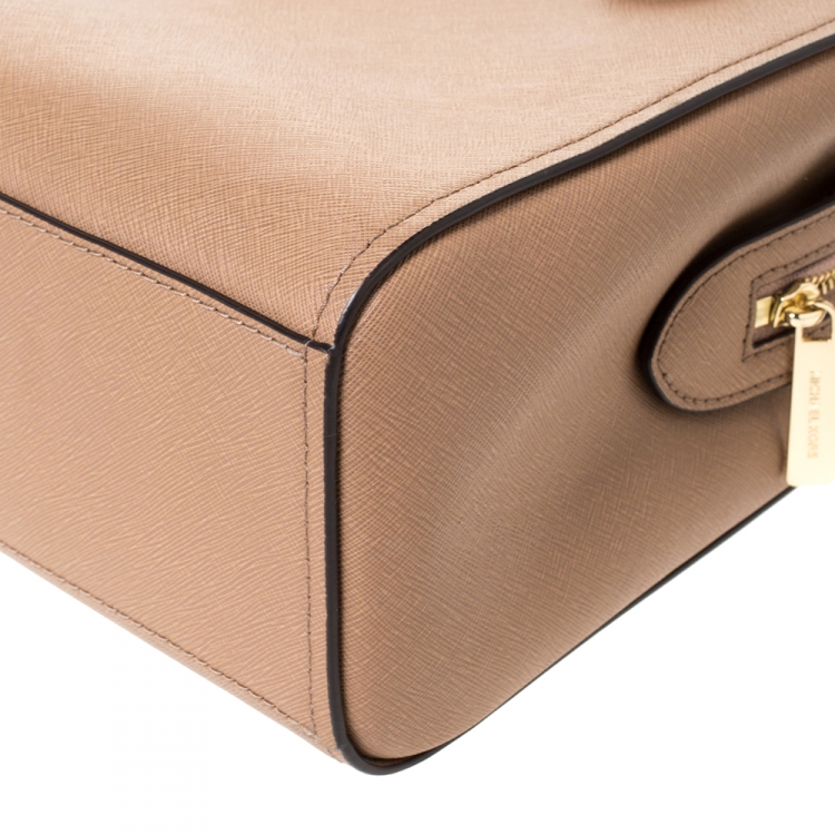 Pre Owned Michael Kors Brown Leather Top Zipped Tote