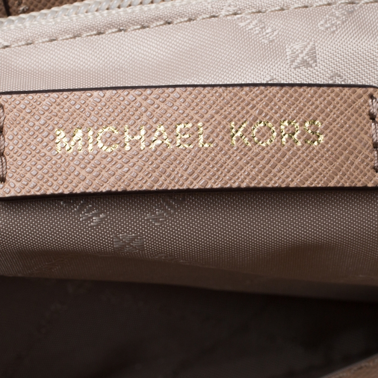 Pre Owned Michael Kors Brown Leather Top Zipped Tote