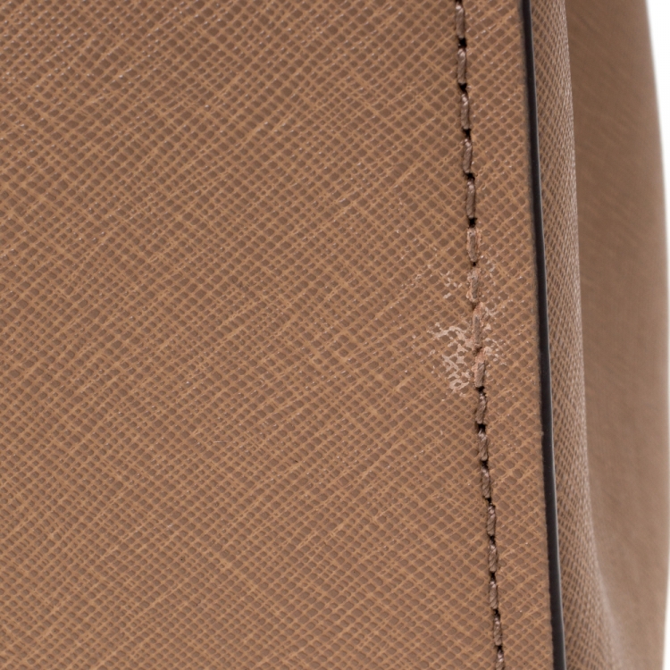 Pre Owned Michael Kors Brown Leather Top Zipped Tote