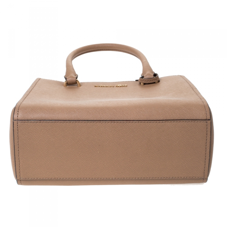 Pre Owned Michael Kors Brown Leather Top Zipped Tote