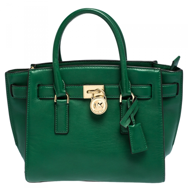 Riley leather handbag Michael Kors Green in Leather  31418065