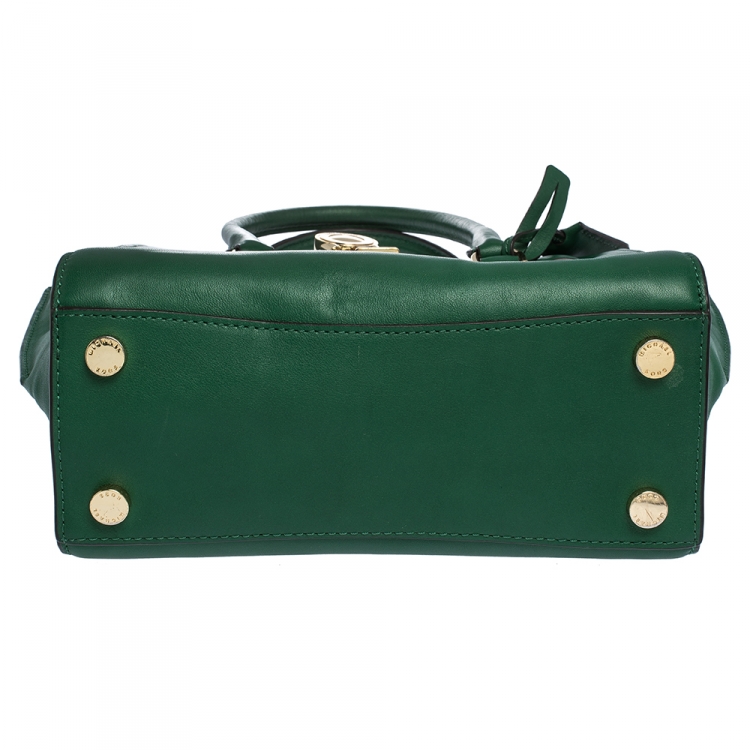 Pre Owned MICHAEL Michael Kors Green Leather Small Hamilton Tote