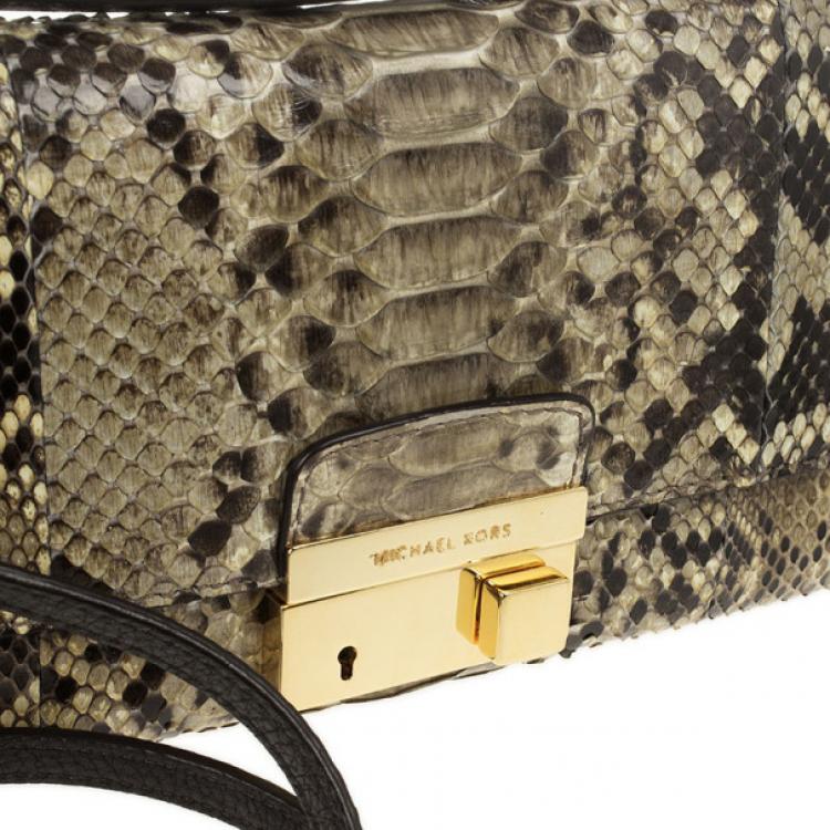 Pre Owned Michael Kors Gia Python Clutch Bag