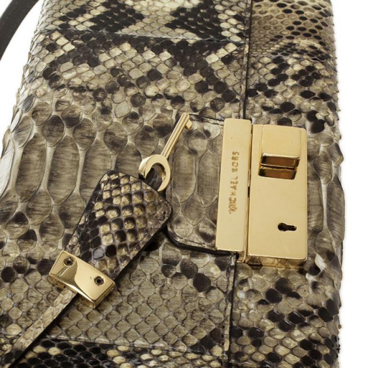 Pre Owned Michael Kors Gia Python Clutch Bag