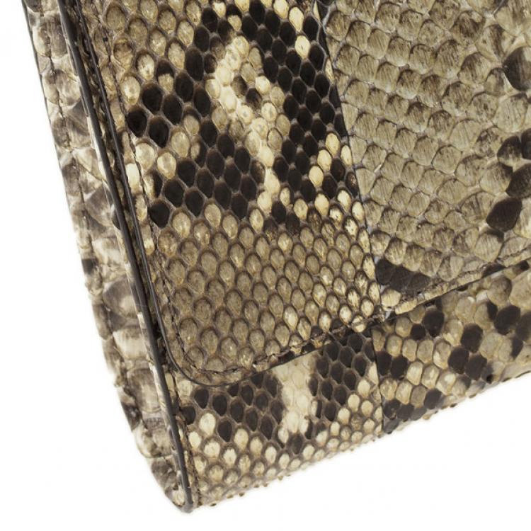 Pre Owned Michael Kors Gia Python Clutch Bag