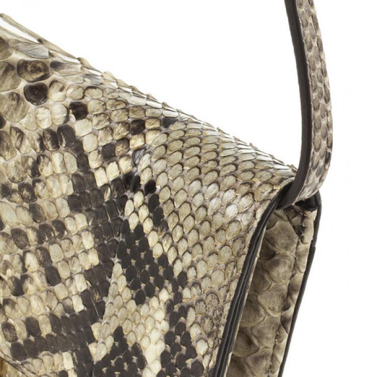 Pre Owned Michael Kors Gia Python Clutch Bag