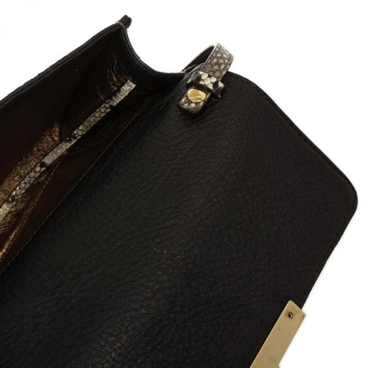 Pre Owned Michael Kors Gia Python Clutch Bag