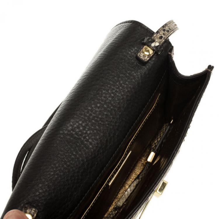 Pre Owned Michael Kors Gia Python Clutch Bag