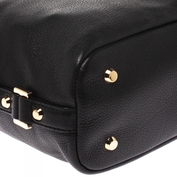 Pre Owned Michael Kors Black Leather Bedford Belted Shoulder Bag