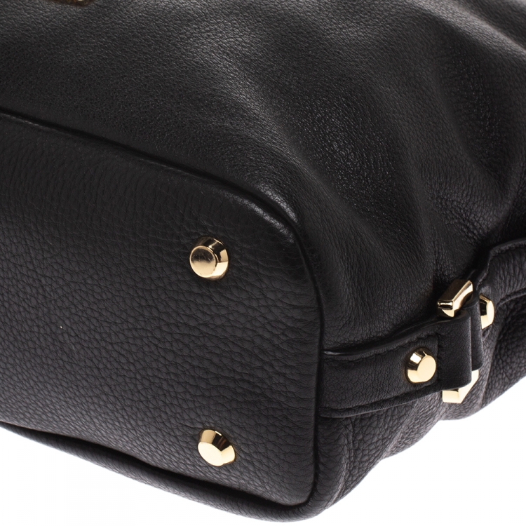 Pre Owned Michael Kors Black Leather Bedford Belted Shoulder Bag