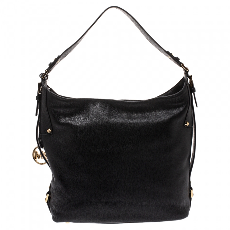 Pre Owned Michael Kors Black Leather Bedford Belted Shoulder Bag