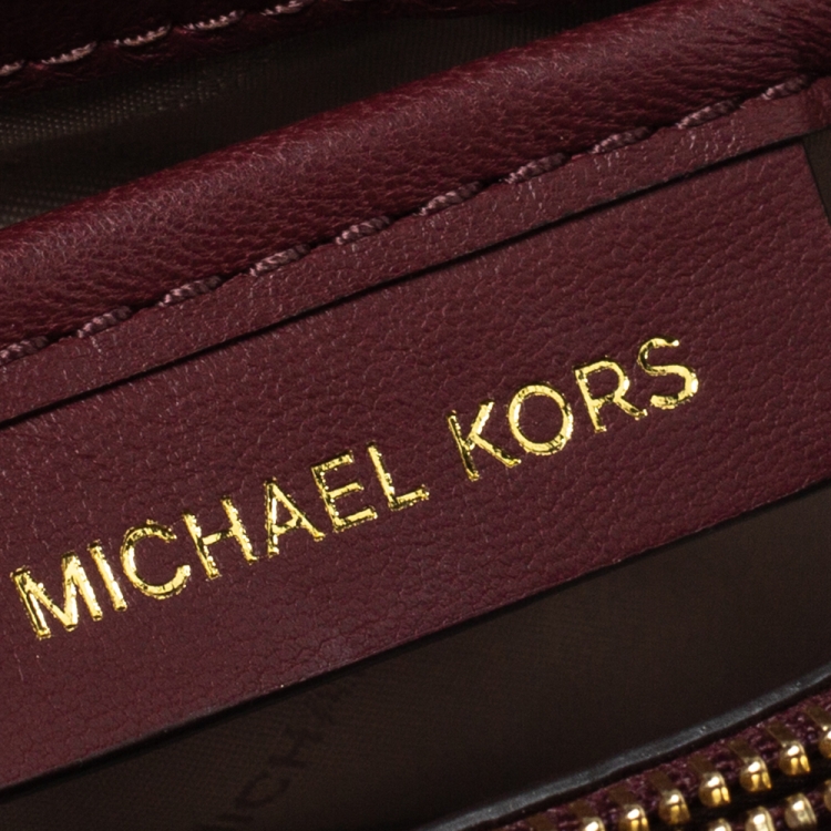 Pre Owned Michael Kors Burgundy Leather Small Whitney Shoulder Bag