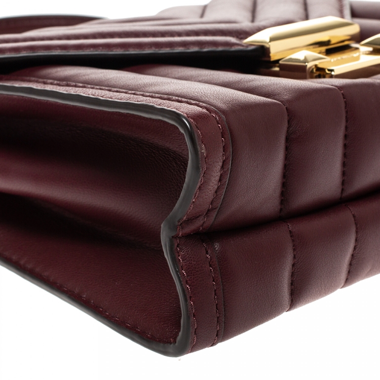 Pre Owned Michael Kors Burgundy Leather Small Whitney Shoulder Bag