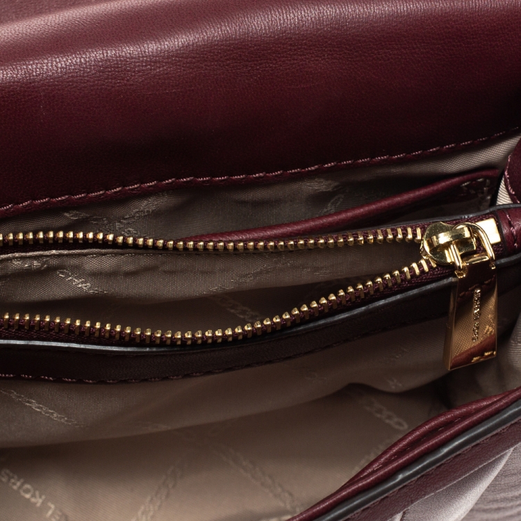 Pre Owned Michael Kors Burgundy Leather Small Whitney Shoulder Bag