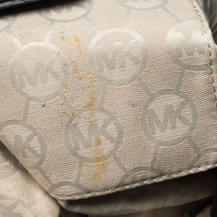 Pre Owned MICHAEL Michael Kors Black Croc Embossed Leather Hamilton Tote