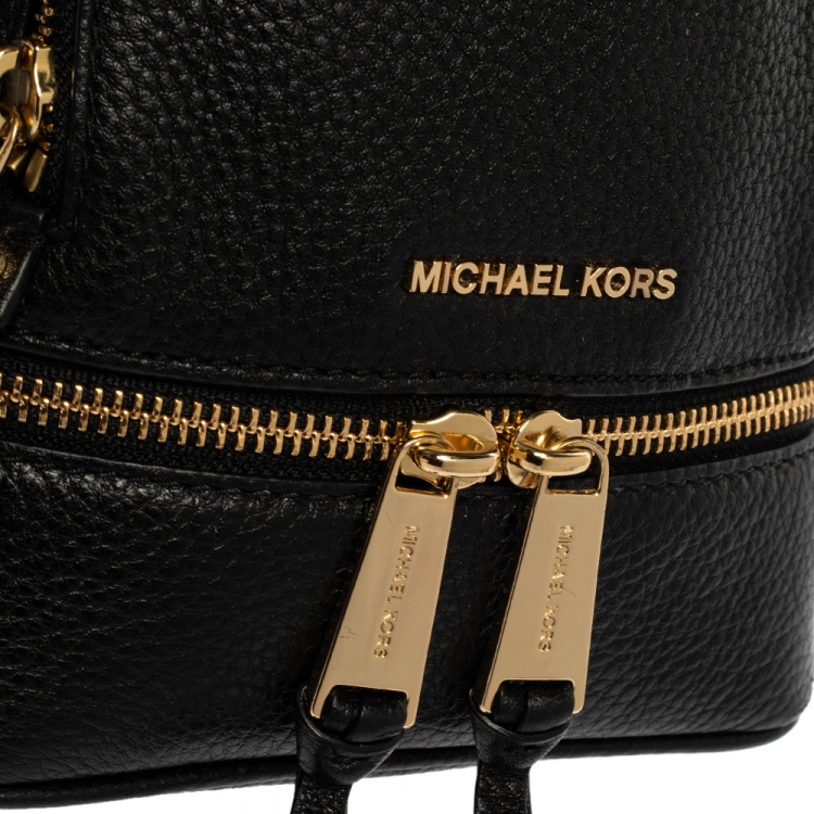 Pre Owned Michael Kors Black Leather Mini Rhea Backpack