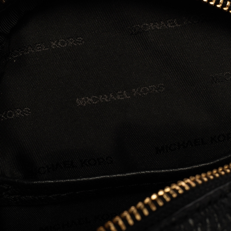 Pre Owned Michael Kors Black Leather Mini Rhea Backpack