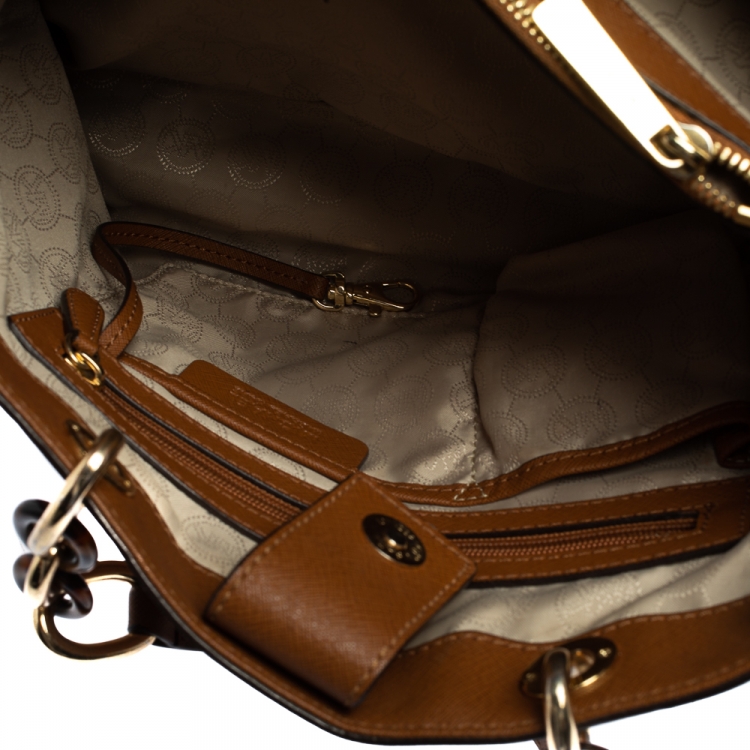 Pre Owned Michael Kors Brown Leather Large Cynthia Tote