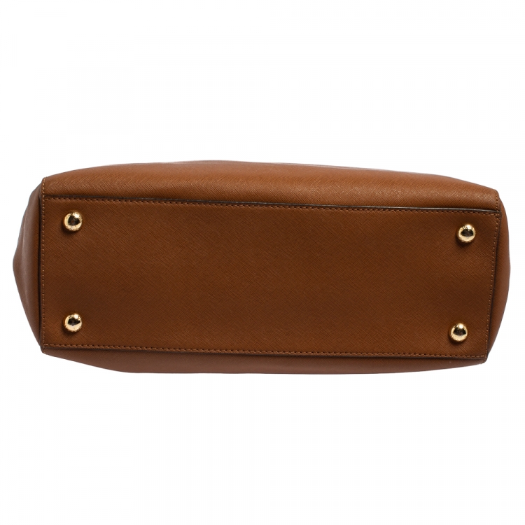 Pre Owned Michael Kors Brown Leather Large Cynthia Tote