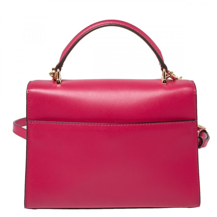 Pre Owned Michael Kors Pink Leather Sloan Top Handle Bag