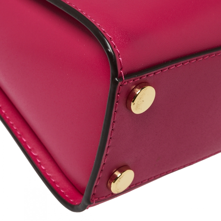 Pre Owned Michael Kors Pink Leather Sloan Top Handle Bag