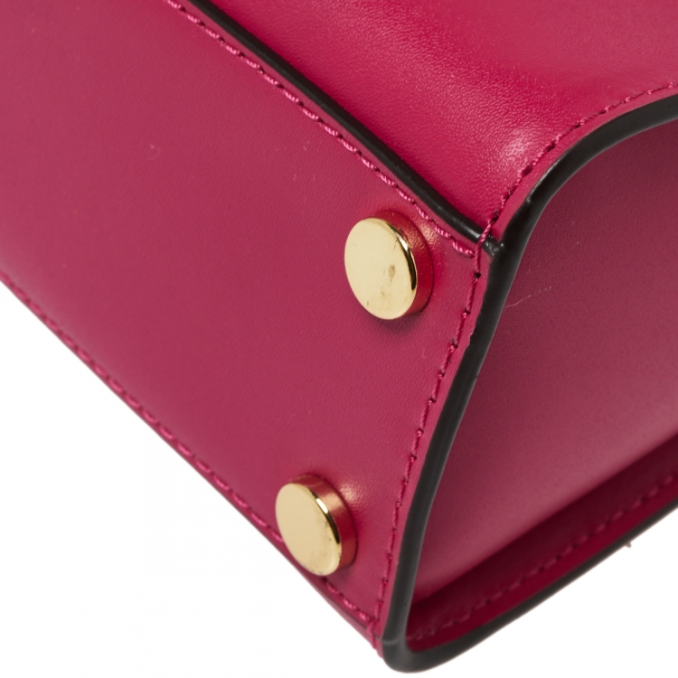 Pre Owned Michael Kors Pink Leather Sloan Top Handle Bag