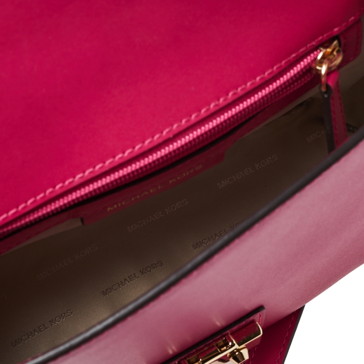 Pre Owned Michael Kors Pink Leather Sloan Top Handle Bag