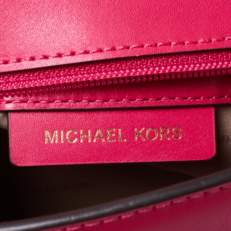 Pre Owned Michael Kors Pink Leather Sloan Top Handle Bag