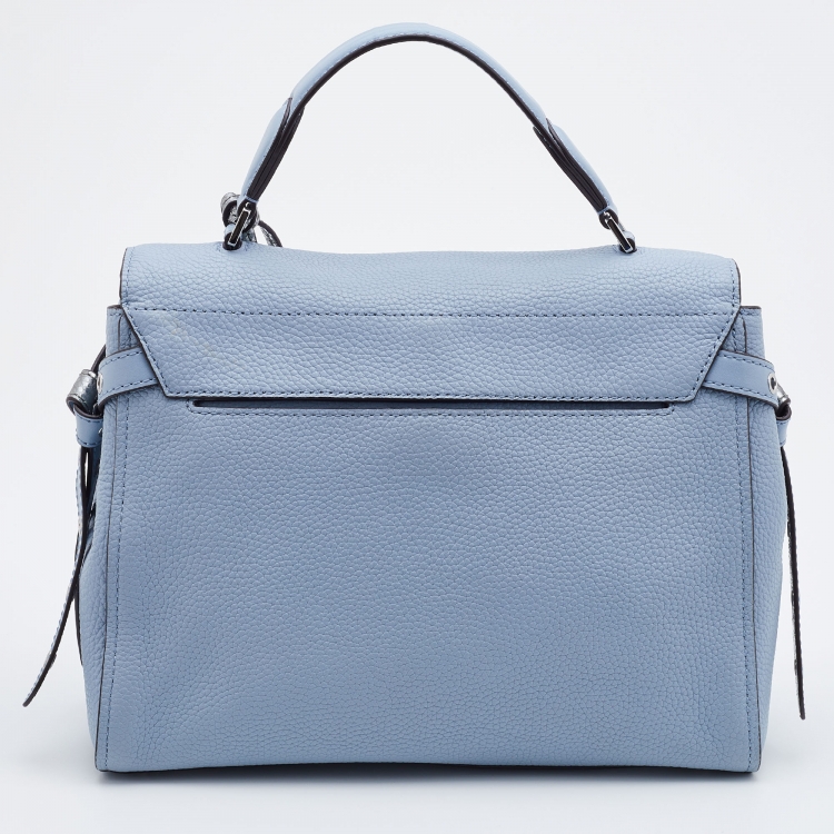 Pre Owned Michael Kors Pale Blue Leather Bristol Medium Top Handle Bag