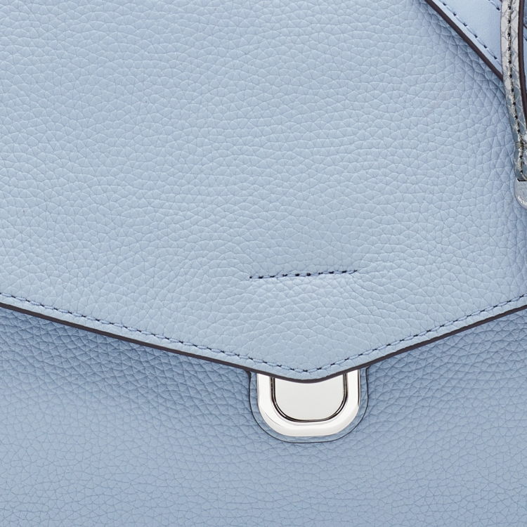 Pre Owned Michael Kors Pale Blue Leather Bristol Medium Top Handle Bag