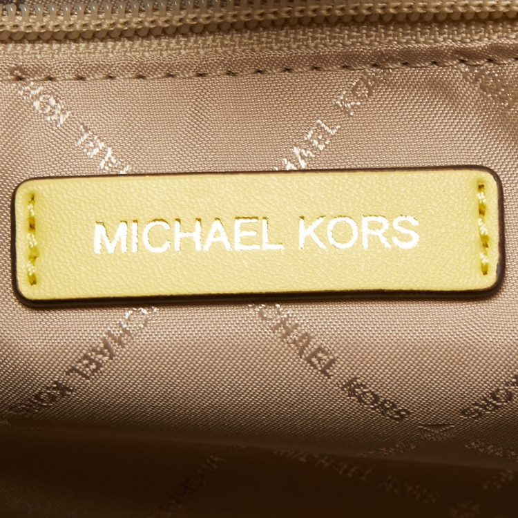 Pre Owned Michael Kors Yellow Leather Hamilton Tote