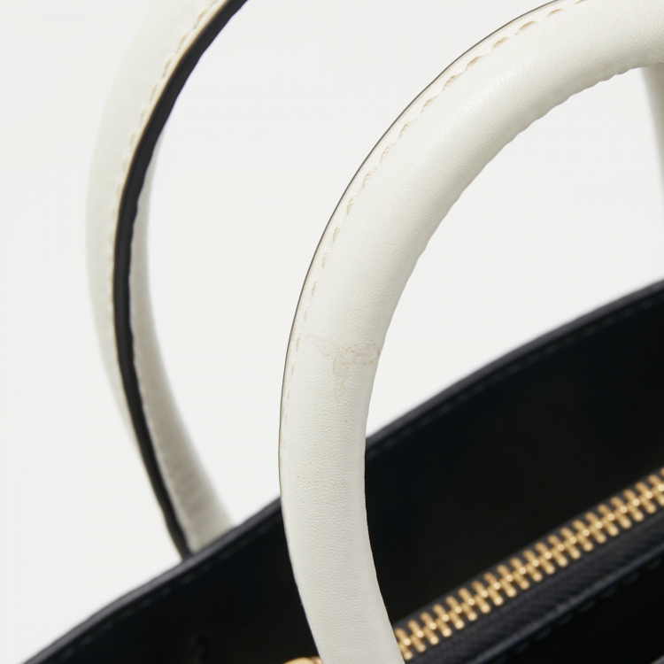 Pre Owned Michael Kors White/Blue Monogram Coated Canvas and Leather Mercer Tote