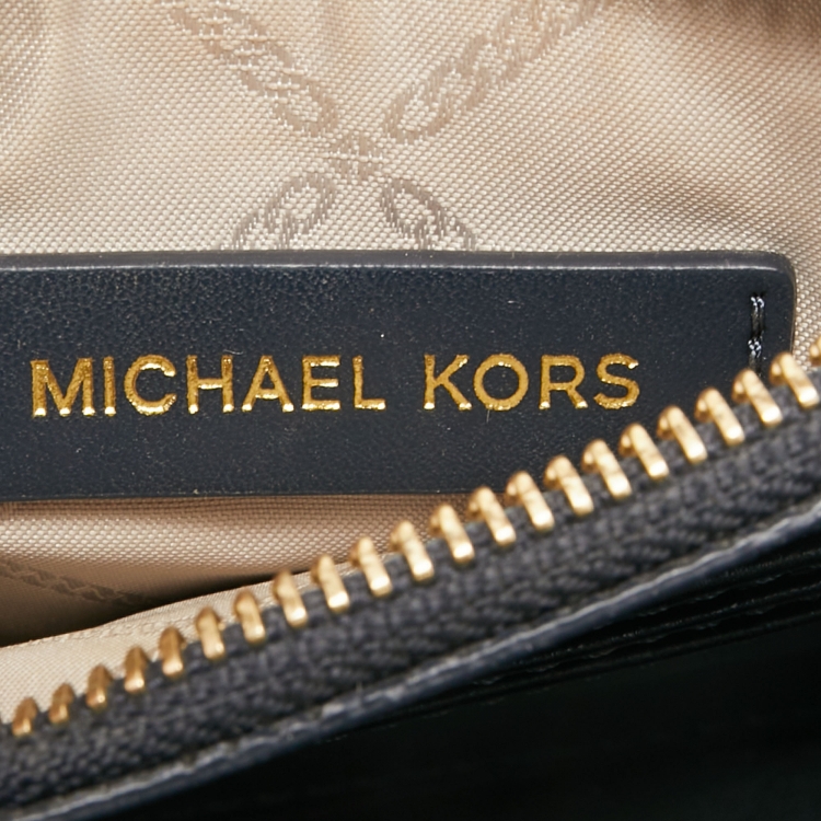 Pre Owned Michael Kors White/Blue Monogram Coated Canvas and Leather Mercer Tote