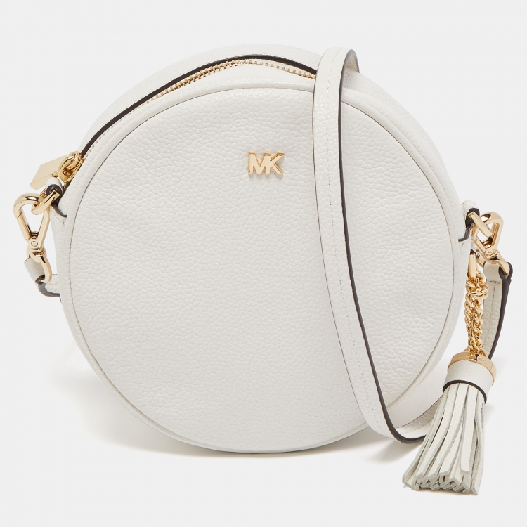 Michael Kors White Leather Round Crossbody Bag Michael Kors | The Luxury  Closet