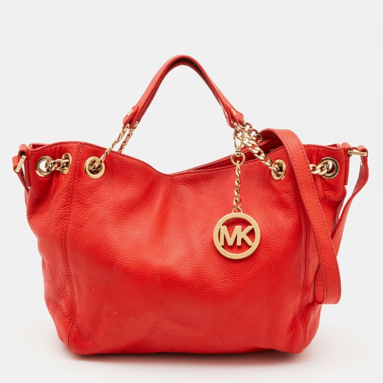 Michael Kors Orange Leather Chain Hobo Michael Kors | The Luxury Closet